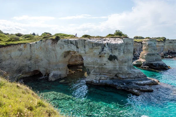 Costa Torre Santandrea Melendugno Nel Salento — Foto Stock