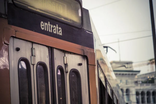 Entrada Tranvía Centro Milán — Foto de Stock