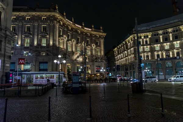 Milaan Italië December 2018 Piazza Cordusio — Stockfoto