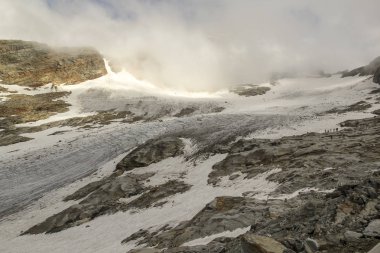 Lyskamm glacier from Indren Peak on the Monte Rosa massif clipart