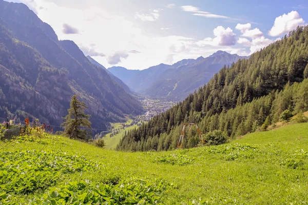 Panoramic View Gressoney Valley Monte Rosa — Stock Photo, Image