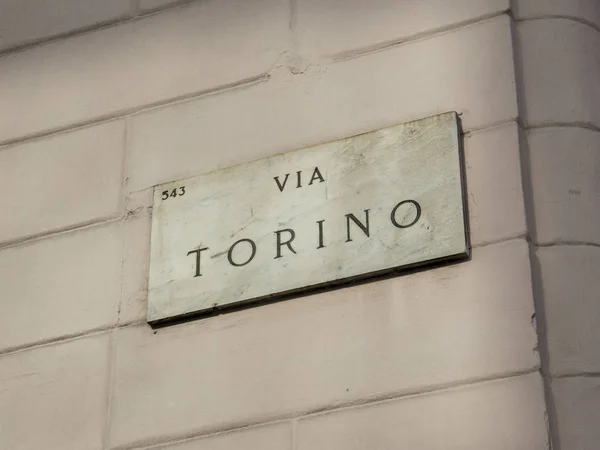 Letrero Torino Centro Milán — Foto de Stock