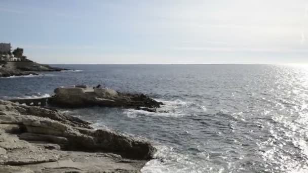Costa Cap Dail Soleado Día Invierno — Vídeos de Stock