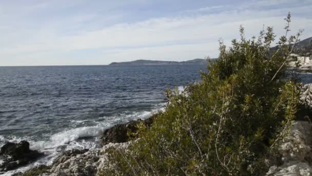 Meeresküste Von Cap Dail Einem Sonnigen Wintertag — Stockvideo