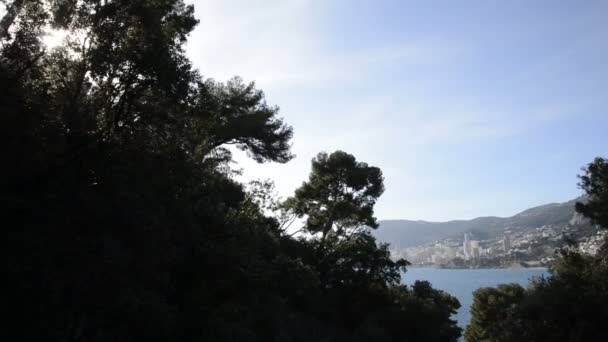 Deniz Cap Martin Bir Güneşli Kış Günde Yansıyan Güneş Işığı — Stok video