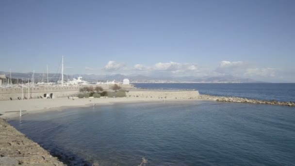 Seacoast Antibes Sunny Winter Day — Stock Video