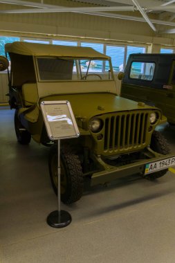 Kiev, Ukrayna - 25 Mart 2016: eski model araba Mezhgore Ukrayna otomobil fuarında 