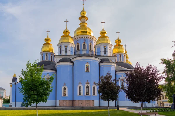 St. Michaels Golden-Domed Monastery sparkles with its domes in sunshine. Kiev. Ukraine