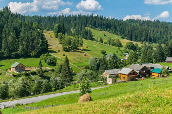 kırsal çiftlik ve muhteşem doğa etrafında yeşil çayırlar
