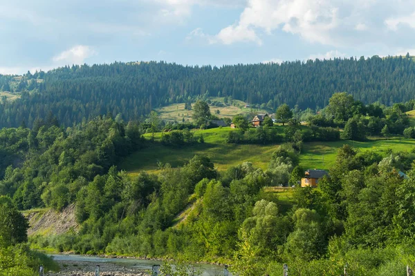 kaygısız bir gökyüzü yüksek orman altındaki bir duvarla çevrili bulutlar yüzen ile