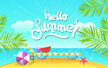 Yaz vektör çizim ve el-çizim mesaj 