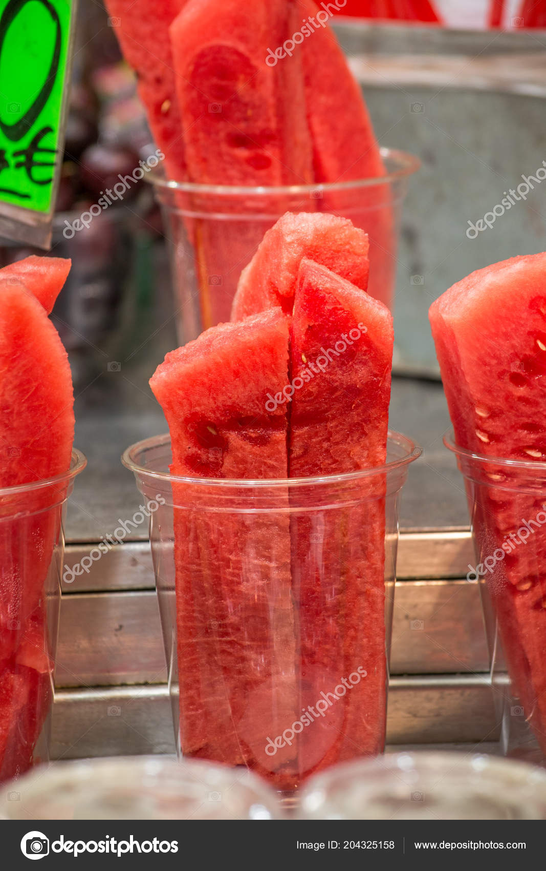 Pieces Watermelon Plastic Cup Stock Photo Image By C Alexdancer Pieces Watermelon Plastic Cup Stock Photo Image By C Alexdancer