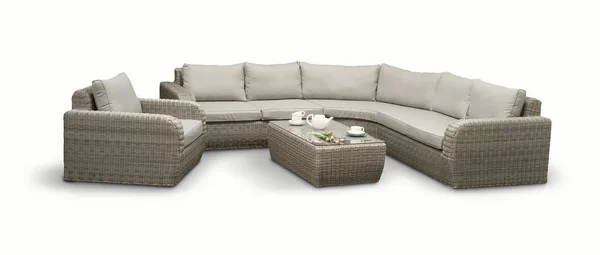 Gartensofa Auf Weißem Hintergrund — Stockfoto