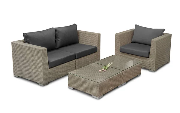 Gartensofa Auf Weißem Hintergrund — Stockfoto