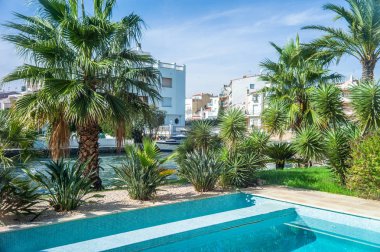 Özel bir evde güzel bir manzara. İspanya. Catalonia