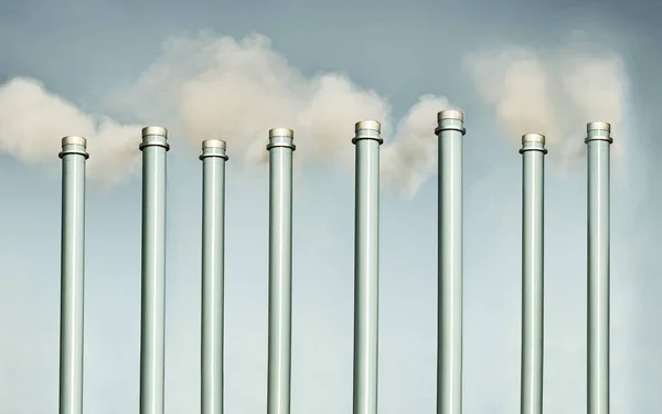 Chimneys Smokestack Pollution — Stock Photo, Image