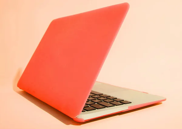 Розовый Компьютер Вырезать Вставить Команды Концепции — стоковое фото