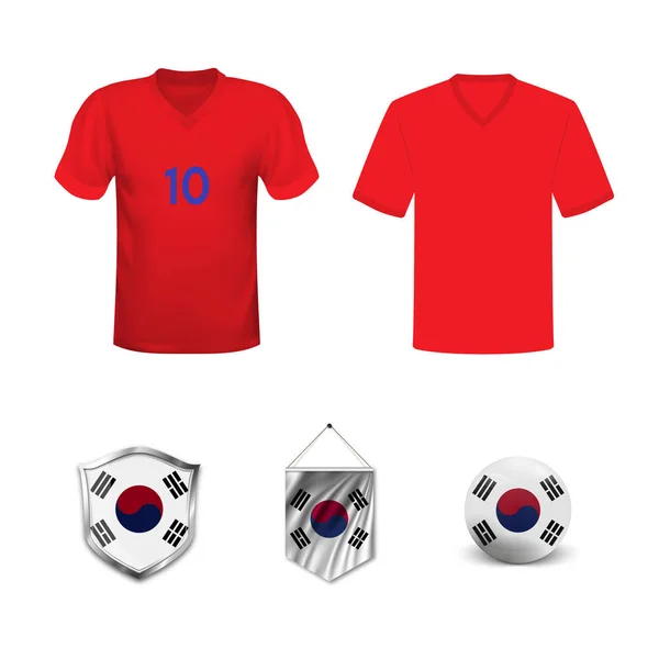 Set of T-shirts and flags