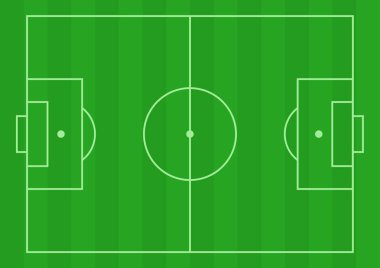 Vektör futbol sahası. üstten görünüm. Tasarım kartları, broşür, Web siteleri, A4, arka plan
