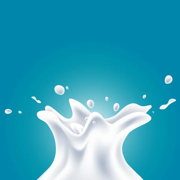 Vector Realistiska Mjölk Stänk Med Tonad Bakgrund Stockillustration