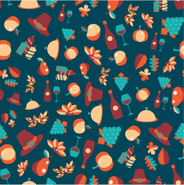 Renkli vektör seamless modeli Şükran nesneler ve simgeler