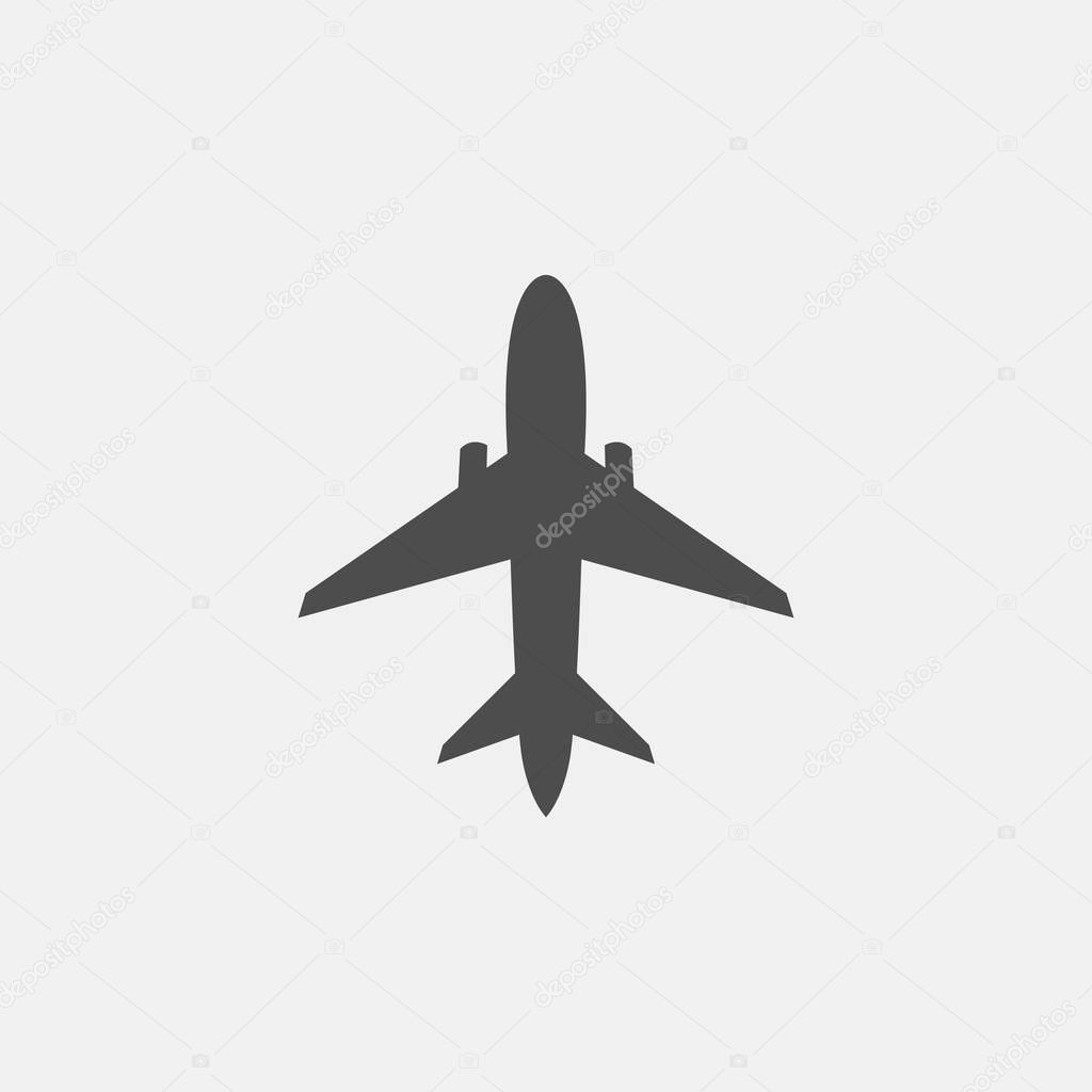 Vector illustration of airplane icon on white background