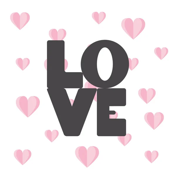 Illustration vectorielle du texte Love en design plat — Image vectorielle