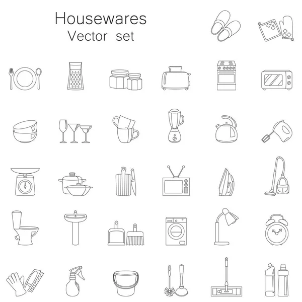 Ev aletleri tasarım düz simgeler vektör kümesi