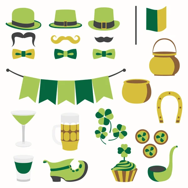 Elementos de cores de design de ilustração vetorial definidos para o dia de St. Patricks — Vetor de Stock