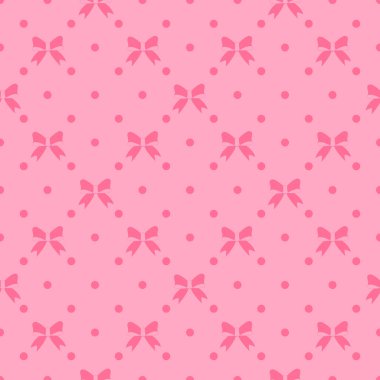 Pembe bir arka plan üzerinde güzel yay ile vektör seamless modeli