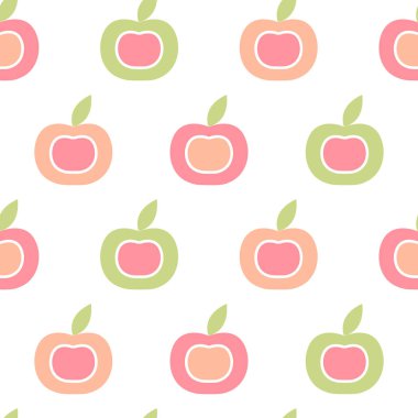 Farklı renkte bahar vektör dikişsiz elma deseni