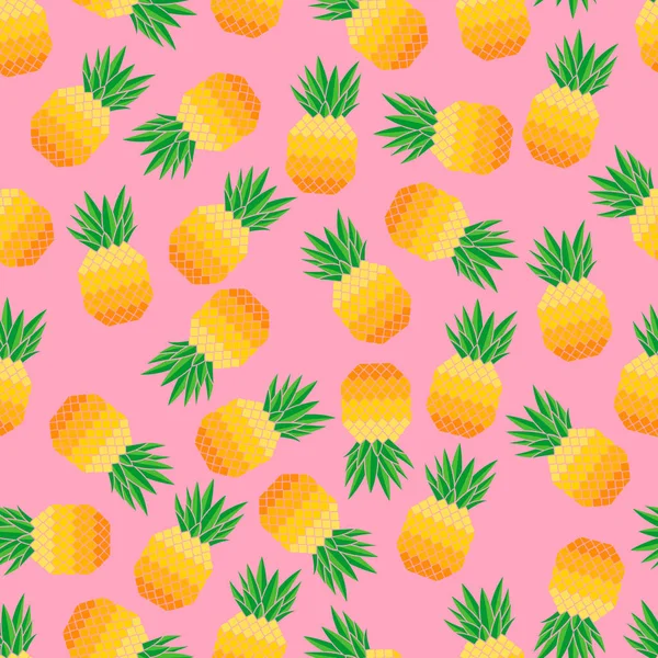 Nyáron színes trópusi ananász vektor varrat nélküli mintázat háttér Jogdíjmentes Stock Vektorok