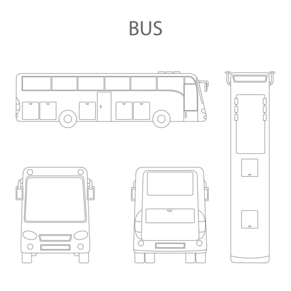 Vektorkészlet illusztrációja busz Stock Vektor