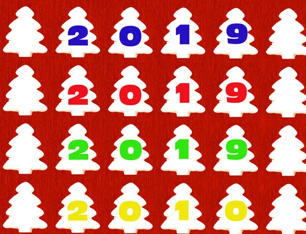 2019 Celebración Feliz Año Nuevo Conceptos Ideas Con Elemento Colorido — Foto de Stock