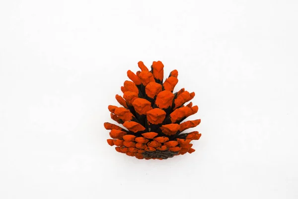 Red Christmas cones isolated on white background, Christmas and New Year — Stok fotoğraf