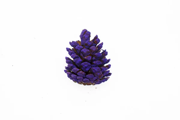 Lilac Christmas Cones Isolated White Background Christmas New Year Concepts — 스톡 사진