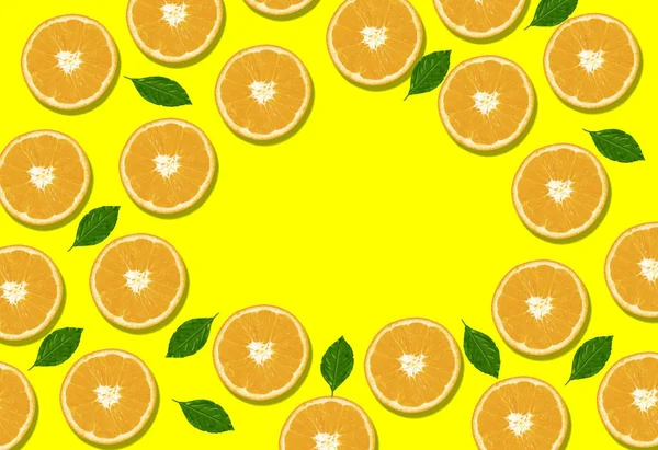 Vista Superior Limão Folhas Fundo Cor Amarela Conceitos Ideias Frutas — Fotografia de Stock