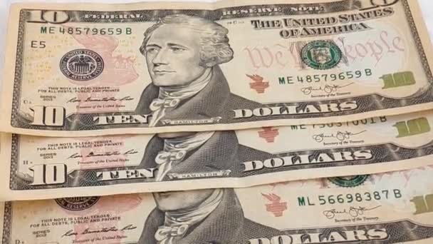 100 Dollar Bills Table Concept Money Business — Stock Video