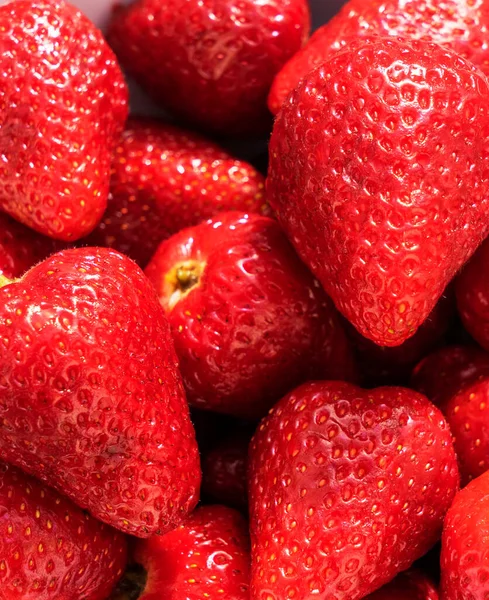 Background Freshly Harvested Strawberries Directly — Stock Photo, Image