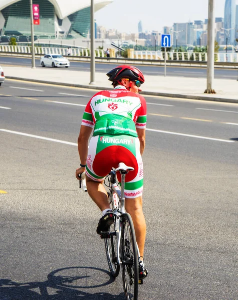 Bakú Azerbaiyán Julio 2019 Festival Juvenil Deportivo Concursos Ciclismo Ciclista — Foto de Stock