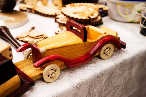 Wooden vintage car model, wooden car toy