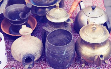 Oriental, Turkish, Azerbaycan, vintage, silver, seramik demir kaplar. Eski mutfak gereçleri, çaydanlıklar, kahve türkleri semaverler tabak kapları, tonlanmış