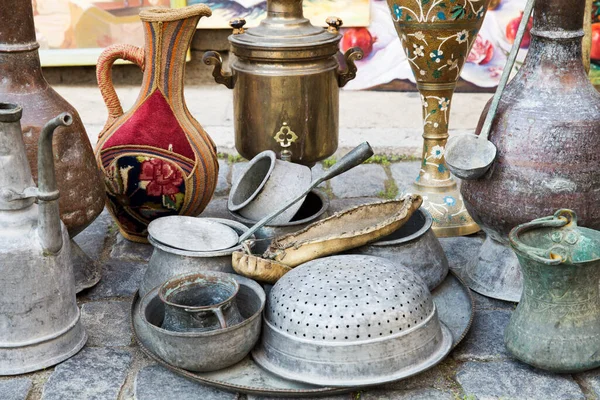 Oriental,Turkish,Azerbaijani ,vintage,silver, ceramic iron dishes for sale . Old kitchenware trays, teapots, coffee turks samovars pans plates cups