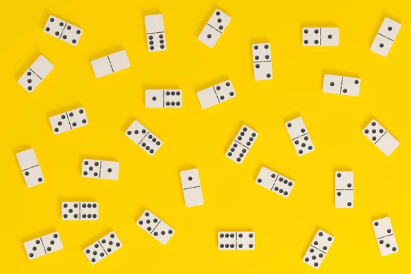 Top View Domino Tiles Yellow Background Illustration — Stock Photo, Image