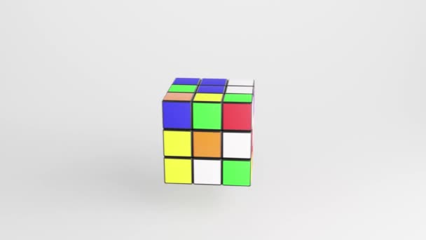 Cubo Puzzle Resolvido Movimentos — Vídeo de Stock