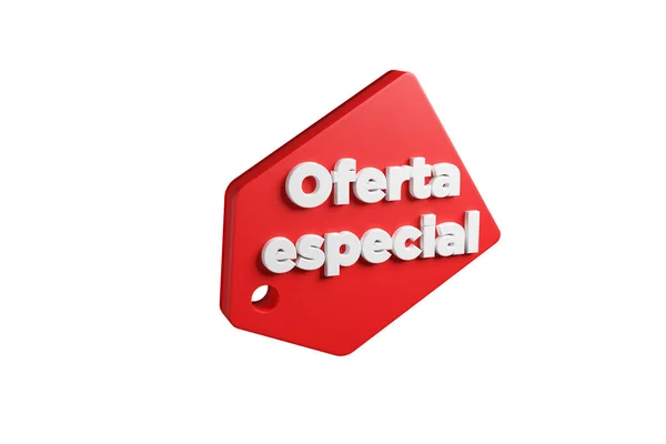 Rótulo Promocional Com Texto Oferta Especial Espanhol Ilustração — Fotografia de Stock