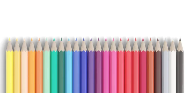 Lápis Coloridos Isolados Sobre Fundo Branco Ilustração — Fotografia de Stock