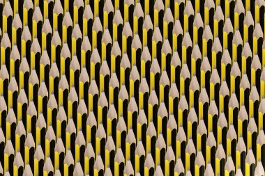 Sarı ve siyah grafit kalem desenli arka plan. 3d illüstrasyon.