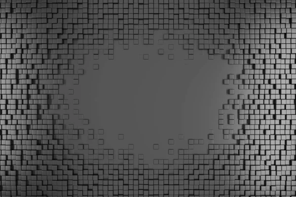 グレーの四角パターン 3Dイラスト — ストック写真
