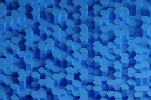 青い六角形のパターン 抽象的なデザイン 3Dイラスト — ストック写真